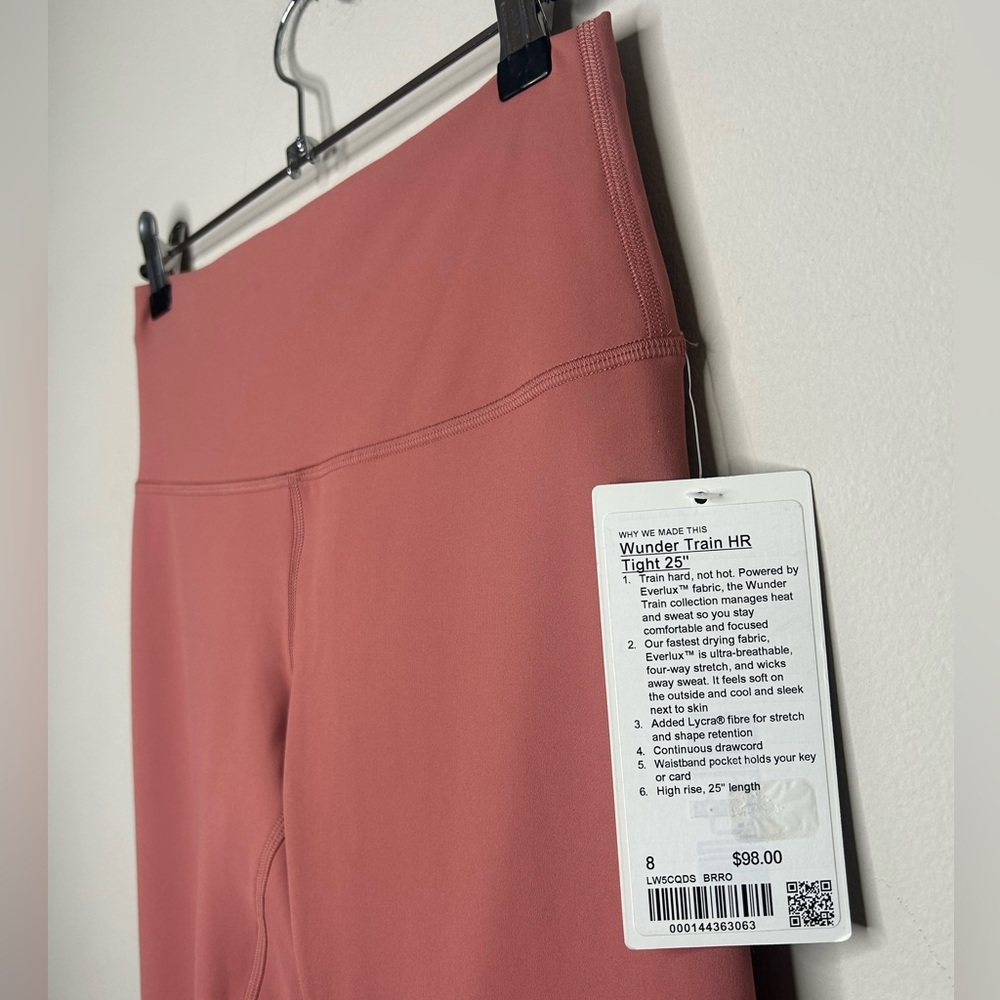 NWT Lululemon Wunder Under Train High Rise Tight Legging 25" Briar Rose size 8 - Picture 9 of 14